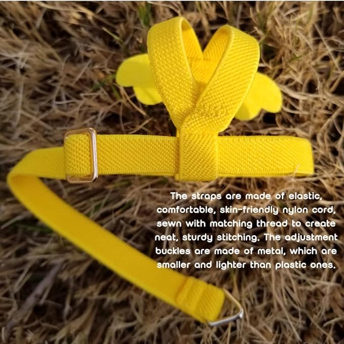 Adjustable Bird Harness with Elastic Leash, Pet Parrot Harness and Leash, Adjustable Training Design Anti-Bite, Bird Nylon Rope with Cute Wing for Conure (Deep Blue,XXL)