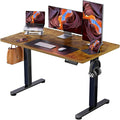 ErGear Height Adjustable Electric Standing Desk, 48 x 24 Inches Sit Stand up Desk, Memory Computer Home Office Desk with Two-Piece Desktop (Vintage Brown)