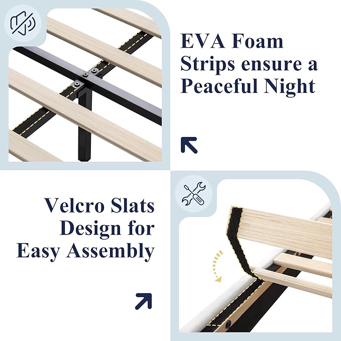Allewie Full Size Platform Bed Frame with Charging Station & Storage Headboard, Upholstered Velvet Wingback Design & USB Port, Strong Wooden Slats Support, No Box Spring Needed, Easy Assembly, White