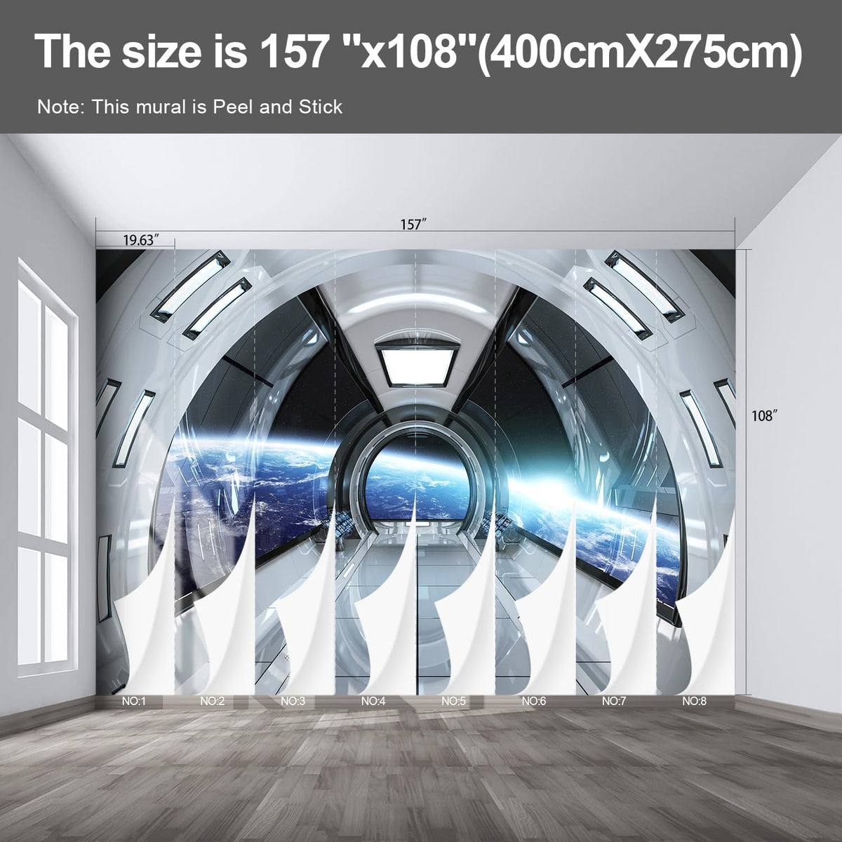 Spaceship Wall murals Peel and Stick Wallpaper for Bedroom Living Room - 108"x157"