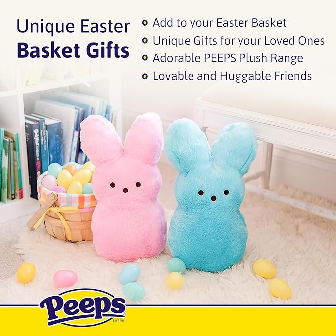 Animal Adventure | 15" Purple Shaggy Bunny Peeps Plush | Easter Basket Stuffed Animals for Kids | Marshmallow Candy | Huggable Ultra Soft Plushie Stuffers Buddy Toy | Collectable Gifts | Aged 3+