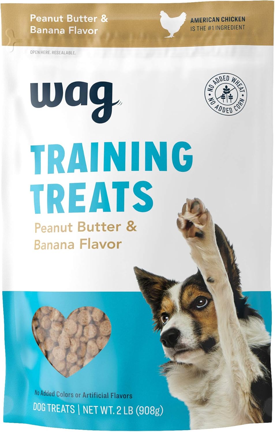 Amazon Brand - Wag Peanut Butter & Banana Flavor Training Treats for Dogs, 2 pound (pack of 1)