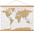 FALAMON Magnetic Poster Hanger Frame, 56x24 56x32 56x40 Teak Wood Magnet Poster Frame for Posters, Prints, Photos, Pictures, Maps, Scrolls, and Canvas Artwork