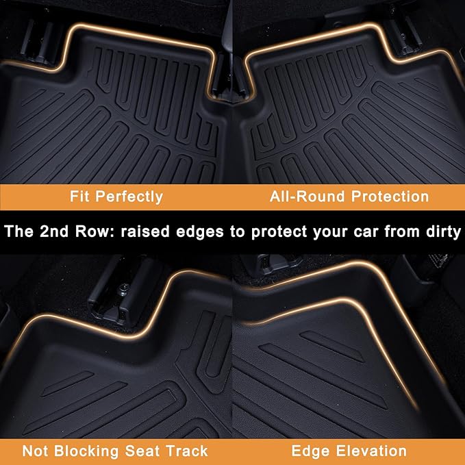 Large Cargo Liners for 2024 2025 2026 Mazda CX90 CX-90 7/8 Seats (Not for 6 Seats) (40/60 Split Folded),TPE All Weather Protection Car Trunk Mat Covering The Backrest Mat Accessories