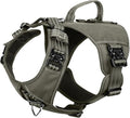 ICEFANG Quick-Moving Tactical Dog Harness for Medium Dogs,No Pull Dog Vest | Control Handle,Reflective,Full Metal Buckles,Adjustable,Hook-and-Loop Panel,Soft Padded,Green,Medium