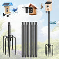 Gtongoko Smart Bird Feeder Pole 1-Inch Dia 110 Inch Bluebird House Pole for Outdoors Weather Station Heavy Duty Metal Mounting Kit Adjustable Bird Feeder Stand Black