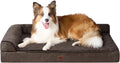 EHEYCIGA XL Dog Bed Memory Foam for Crate, Extra Large Dog Bed Orthopedic with Washable Removable Cover, Waterproof Pet Sofa Couch XLarge Size Dogs, 41x27x6.5, Brown | Washable Removable Cover, Waterproof Flat Pet Sofa Couch with Nonskid Bottom, 41x27x6.5