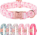 Girl Dog Collar, Sweetheart Girly Pink Bow Dog Collars, Adjustable Heavy Duty Spring/Summer Female Dogs Collar for Small Medium Large Dogs with Metal Buckle XL