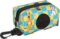 Dog Poop Bag Holder for Leashes - Lightweight Pet Waste Bags Dispenser Doggy Zippered Pouch for Puppy Walking Accessories(Plaid Dog Paw Print Bones)
