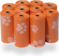 Best Pet Supplies Dog Poop Bags (150 Bags) for Waste Refuse Cleanup, Doggy Roll Replacements for Outdoor Puppy Walking and Travel, Leak Proof and Tear Resistant, Thick Plastic - Orange