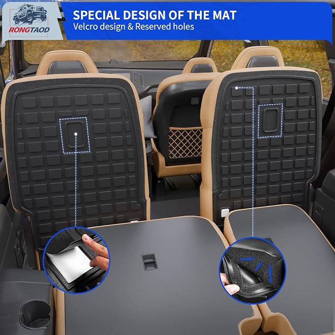 Rongtaod Cargo Mat Compatible with 2020-2025 Hyundai Palisade 7 Seats Trunk Mat Cargo Mat Cargo Liner All Weather Trunk Liner Kick Mat 2024 Palisade Accessories (2nd Row Backrest Mats)