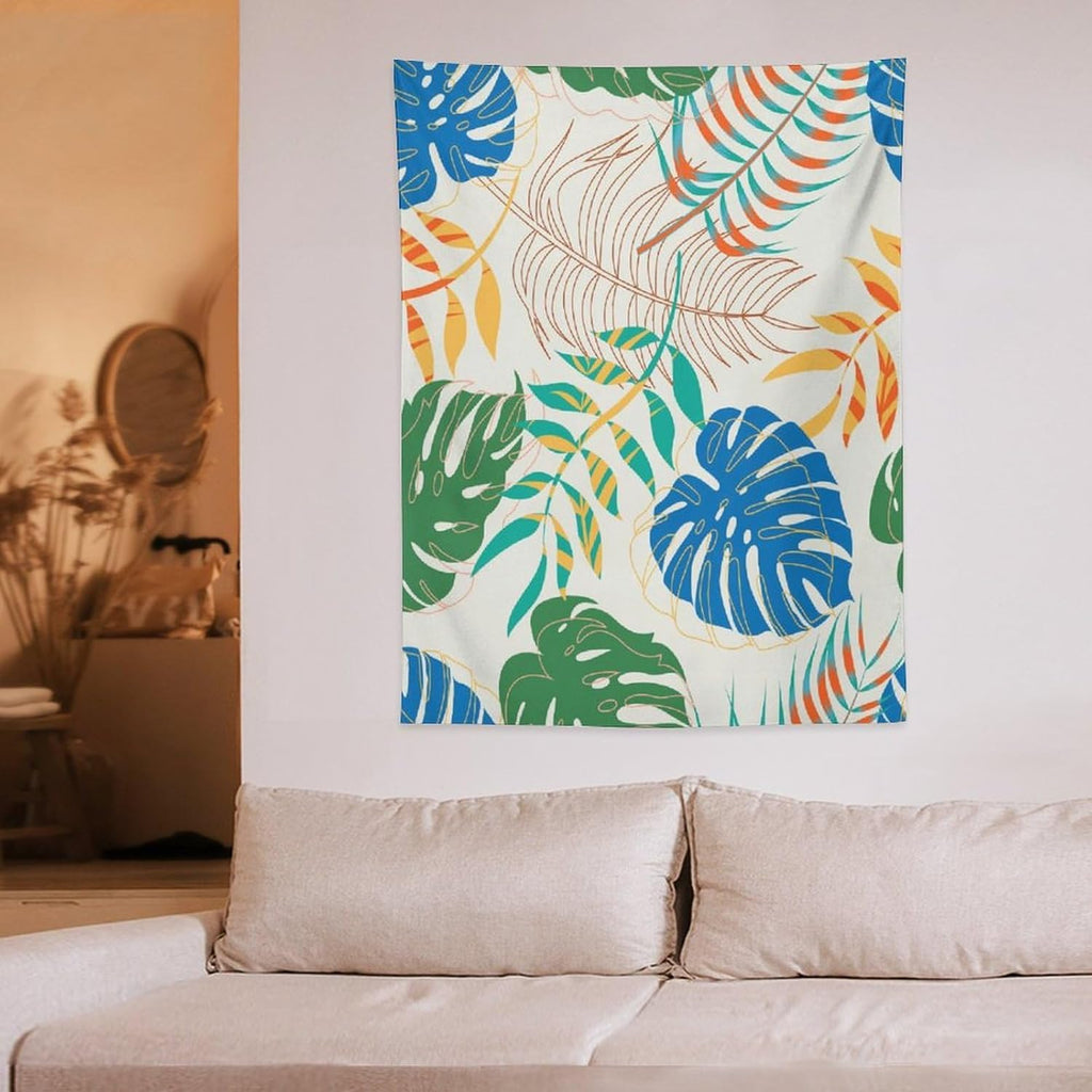 ICMOLYYENLO Tropical Green Plant Tapestry, Green Palm Leaves Natural Landscape Print Wall Tapestry for Bedroom Living Room Dormitory 30x40 Inch