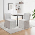 Kitchen Table Chairs Set of 2, Linen Upholstered Dining Chairs with Metal Frame, Modern Dining Room Chairs for Kitchen, Grey