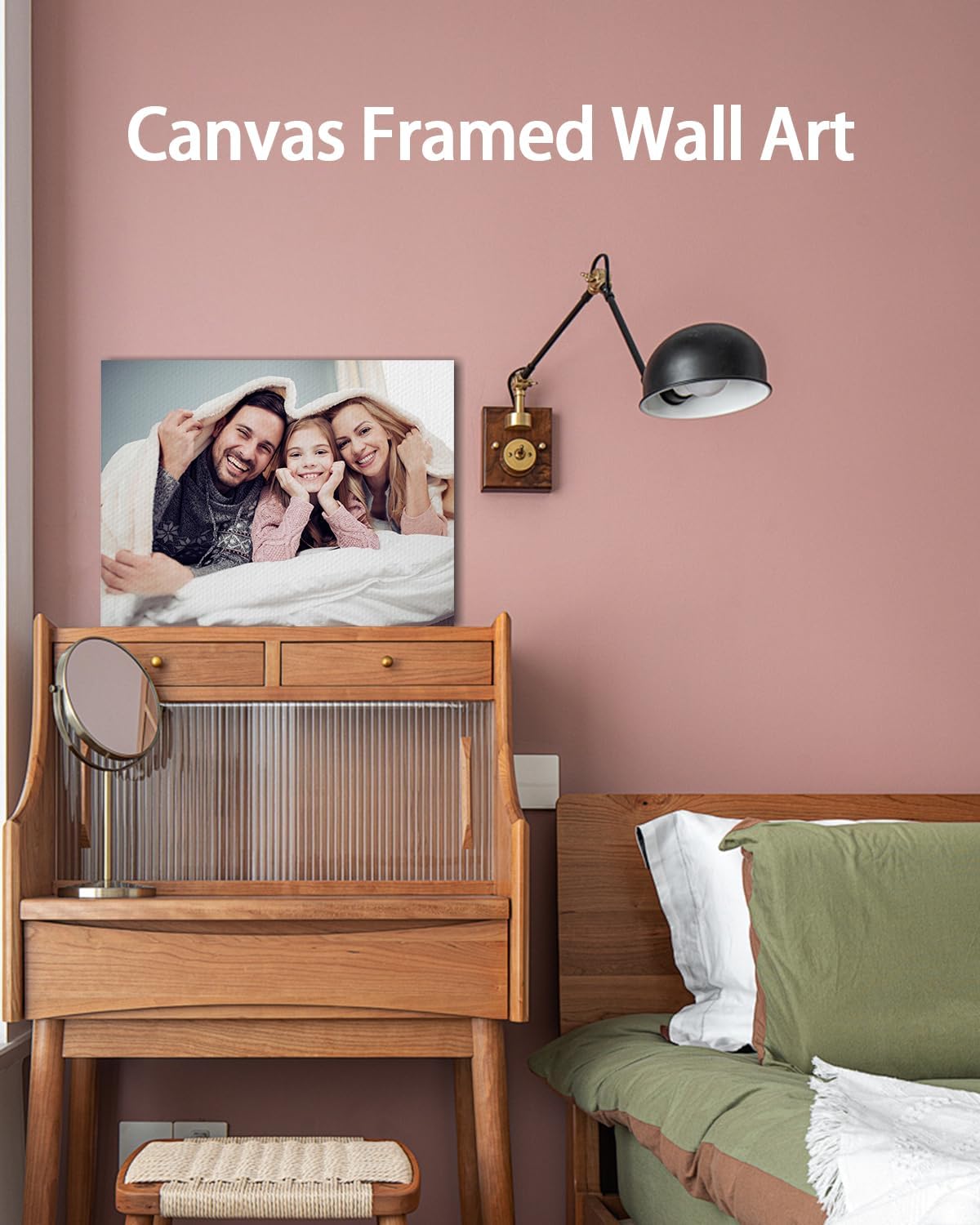 AbcCustomize Canvas Prints with Your Photos, Personalized Photo To Canvas Print for Bedroom, Living Room, Farmhouse Office Decor,Custom Canvas Wall Art for Gifts & Keepsakes, Ready to Hang