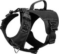 ICEFANG Quick-Moving Tactical Dog Harness for Medium Dogs,No Pull Dog Vest | Control Handle,Reflective,Full Metal Buckles,Adjustable,Hook-and-Loop Panel,Soft Padded,Black,Medium