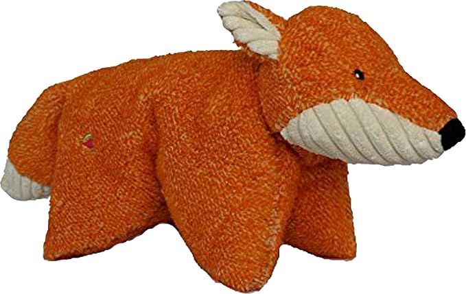 HuggleHounds Plush Dog Toy - Fuzzy HuggleHounds Dog Toys, Soft Plush, For Small and Large Breeds with Squeaker - Squooshie Fox