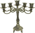 Metal Candelabra 5-Candle 10.1 Inch Tall Candle Holder Stick for Home Wedding Event and Party Festival,Bronze