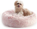 Western Home Faux Fur Dog Bed & Cat Bed, Original Calming Dog Bed for Small Medium Large Pets, Anti Anxiety Donut Cuddler Round Warm Washable Cat Bed for Indoor Cats(30", Pink)
