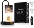 Candle Warmer Lamp with Timer, Dimmable Candle Lamp Warmer for Home Decor, Adjustable Height Wax Melt Warmer Lamp with 2 Bulbs Birthday Christmas Gifts for Women (Black)
