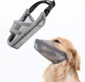 Crazy Felix Nylon Dog Muzzle for Small Medium Large Dogs Dachshund Beagle Poodle Labrador, Air Mesh Breathable and Drinkable Pet Mouth Guard for Anti-Biting Chewing Scavenging(M, Grey)