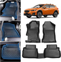 Sunsdrew TPE All Weather Floor Mats, Custom Fit for 2018-2023 Subaru Crosstrek/2017-2023 Impreza, Black, 4 Pc Set | Front Rear Floor Liners Accessories, All Weather Protection, TPE Rubber, Raised Edge