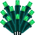 200 Count Green Wide Angle LED Christmas Lights, 66 ft Green Wire UL Certified Commercial Grade 5mm Holiday String Light Set (Green)
