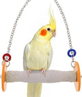 Sweet Feet and Beak Roll Bird Swing - Pumice Perch Bird Toys Trims Nails and Beaks, Safe Bird Cage Accessories for Small and Large Birds, Swinging Toys Birds Will Love, XSmall 4.5 Inches - Orange