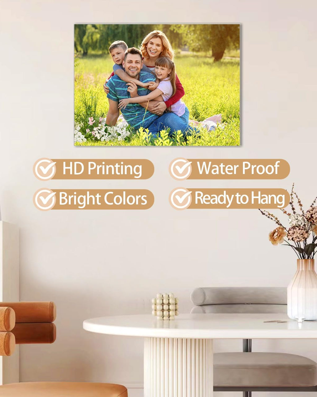AbcCustomize Custom Canvas Prints,Transform Your Memories into Beautiful Art with Personalized Photo on Canvas,Personalized Canvas Wall Art for Home Decor, Gifts, and Keepsakes