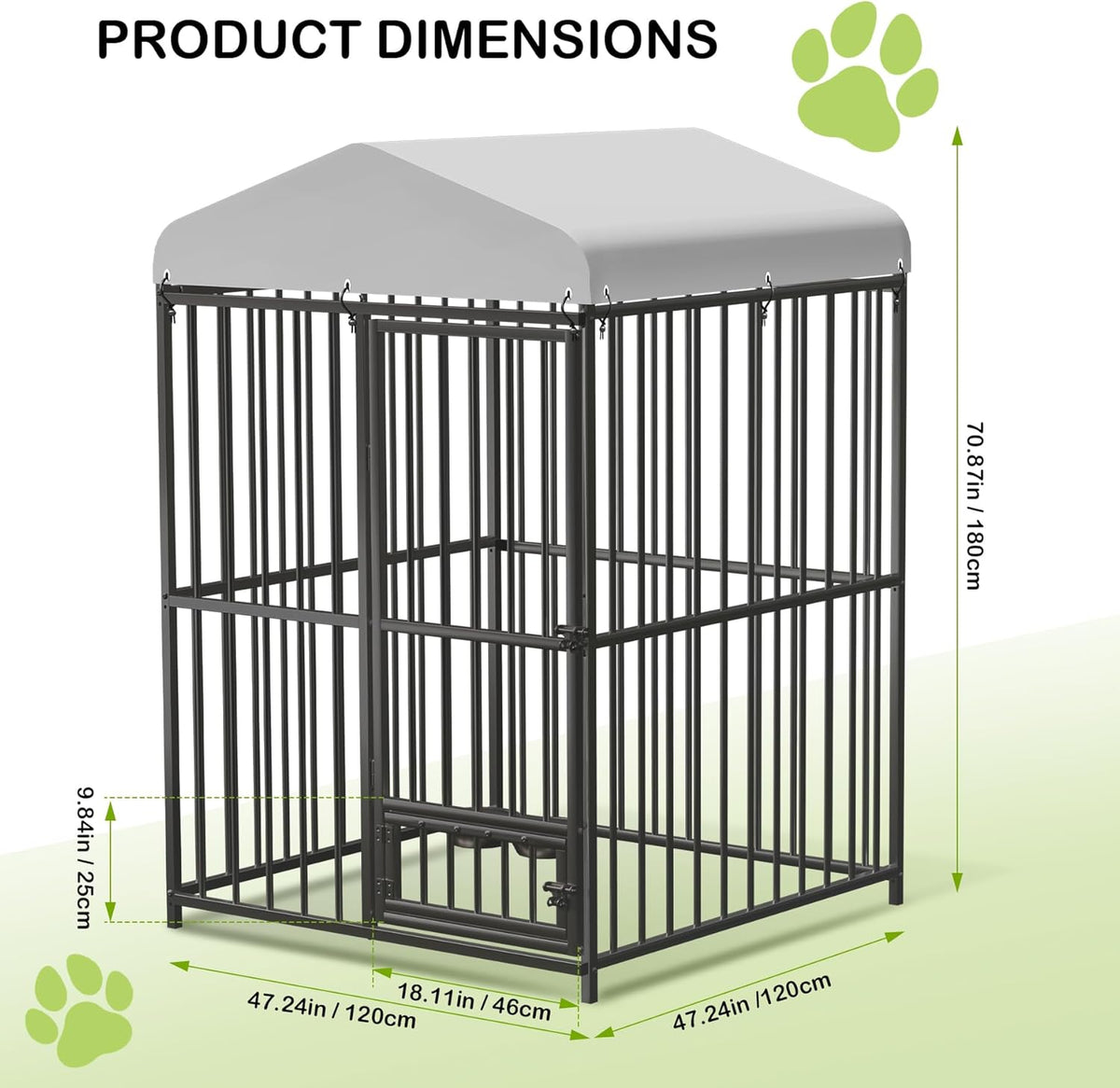 4x4x6 FT Outdoor Dog Kennel,Heavy-Duty Enclosures Outside with UV-Resistant Waterproof Roof Cover and Lock,for Medium and Large Dogs,Easy Assembly