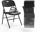90 Pack Folding Chair, 800 Weight Limit Heavy Duty Plastic Folding Chair Portable Seating for Indoor Outdoor Events, Wedding, Party, Restaurant, Meeting Room Black