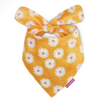 LunaMarie - Luxury Pet Birthday Bandanas -Premium & Silky Poly Fabric | 100% Handmade | Custom Shape Dual Layered (Daisies, Large)