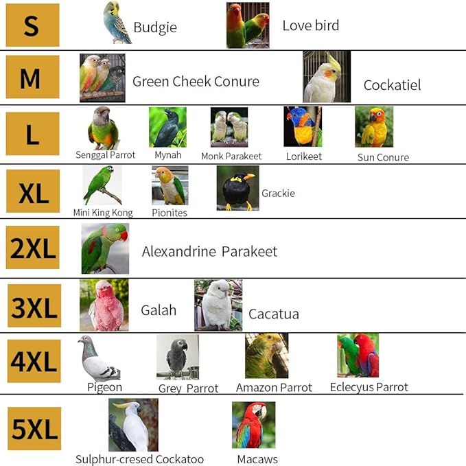 Parrot Bird Diapers, Birds Flight Suit, Parrot Clothes, Pet Animal Costumes, Bird Clothes, Cockatiel Bird Diaper, Pet Bird Diapers, Parrot Flight Suit, Bird Parrot Clothes (Yellow, 2XL)