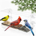 Clear Window Bird Feeder - Sturdy & Easy to Install with Strong Suction Cups-Detachable Design for Effortless Cleaning-Perfect Wildlife Watching by Cats, Kids & Elderly-Window Bird Feeders for Outside
