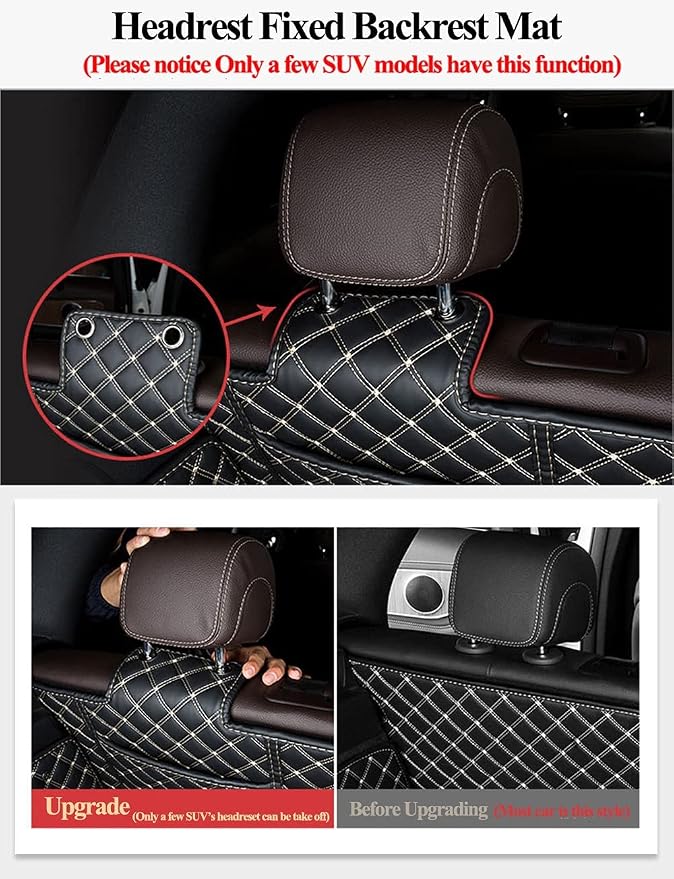 Compatible with BMW X7 2+2+2 Seater Trunk Mat Cargo Cover Dog Liner Boot Liner Full Coverage XPE Leather 3D Laser Measured (Trunk Mat+3rd Row Backrest Mat+Both Sides Panel) (Brown