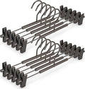 VWV 10-Pack Adjustable Women's Skirt and Pants Hangers, Durable, Space-Saving, Suitable for Jeans, Shorts, Underwear, Sports Bras (Matte Gunmetal)
