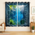 Ocean Fishs Blackout Curtains for Girls Boys Home Decor, Underwater Tropical Fish Undersea Coral Grommet Thermal Insulated Drapes Darkening Window Curtain for Bedroom Living Room, 55 x 63 Inch