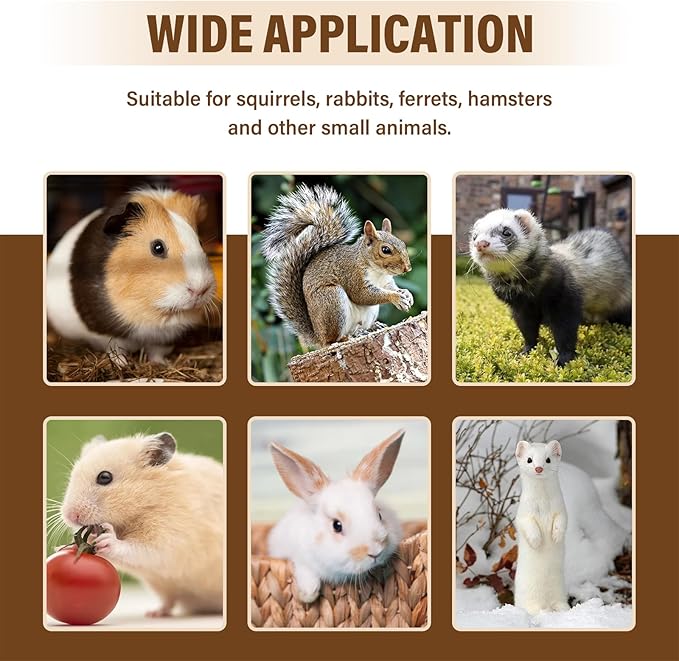 3Pcs Rat Harness and Leash, Small Animal Training Walking Vest Leash Adjustable Traction Rope Strap for Squirrel Gerbil Chinchilla Rat (Brown)