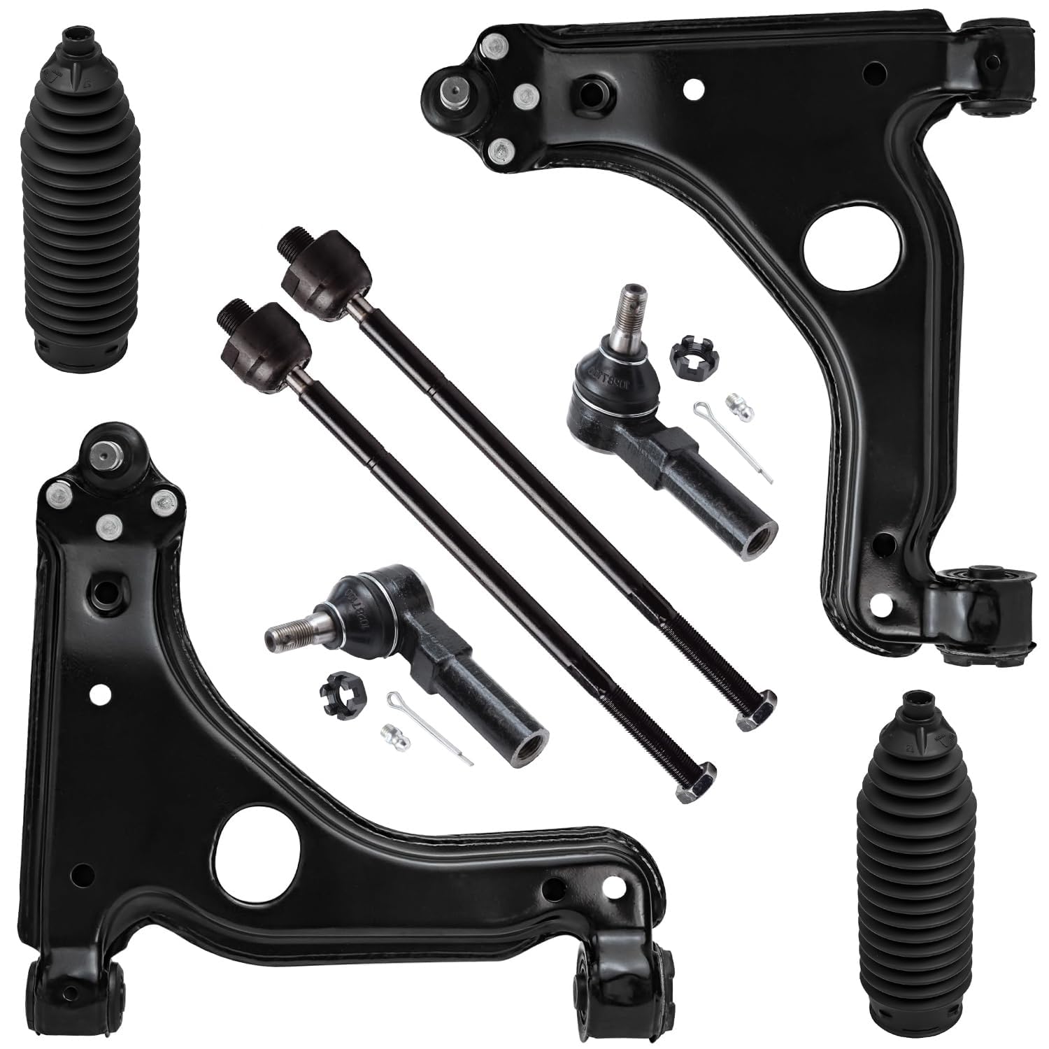 Detroit Axle - 8pc Front End Suspension Kit for Saturn L200 L100 L300 LS LS1 LS2 LW1 LW2 LW200 LW300, 2 Lower Control Arms w/Bal