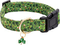 Faygarsle St Patrick's Day Dog Collar Cute Holiday Collar for Small Medium Large Dogs Green Trefoil Print Lucky Straw Cotton Dog Collar XS