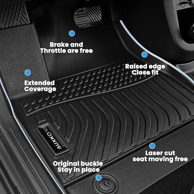 Auxko All Weather Floor Mats Cargo Mat Fit for Kia K5 FWD 2021-2026 & Hyundai Sonata (Only FWD & Including Hybrid) 2020-2026 TPE Liners Accessories Guard Odorless Anti-Slip All Season Black