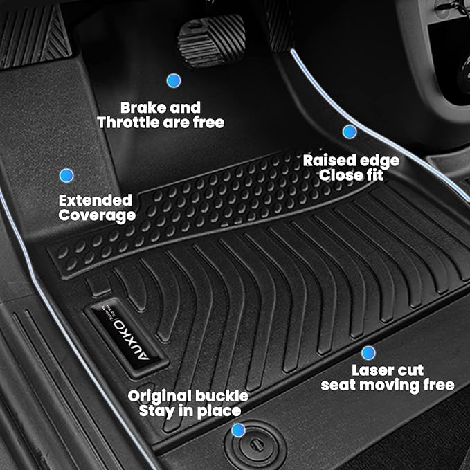 Auxko All Weather Floor Mats Fit for Toyota Camry AWD 2020-2024 TPE Rubber Liners Set Camry AWD Accessories All Season Guard Odorless Anti-Slip Floor Mats 2 Row
