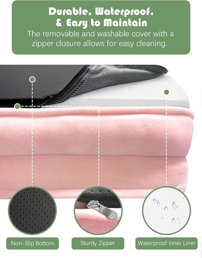 Spotted Play Orthopedic Dog Bed with Sides - Sofa Beds for Extra Large Dogs, Supportive Foam Pet Couch Bed with Washable Removable Cover, Waterproof Lining and Non-Slip Bottom, Pink - XL-Plus