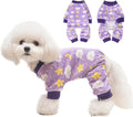 BEAUTYZOO Dog Pajamas Small Sized Dog, Summer Doggie Pajamas for Boy Girl, Soft Strechy Cotton Puppy Pjs Jammies Onesies for Men Women, Pet Jumpsuit Body Suit Cat Apparel Clothes, Purple XS