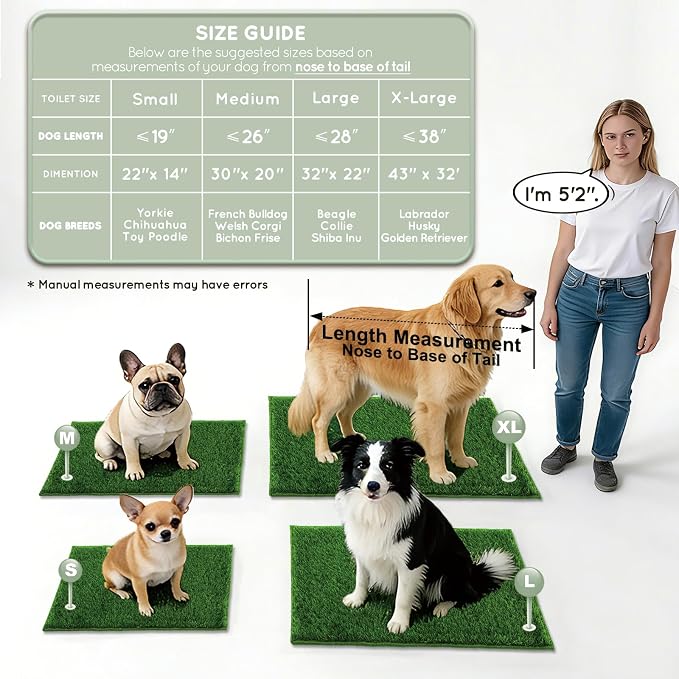HQ4US 4LEGS Grass Pee Pads for Dogs Potty, Artificial Grass Patch Odor Free | 2PCS Fake Grass with Fully Permeable Backing for Fast Drainage, Indoor Potty Grass Hemmed Edge Turf, Easy Clean