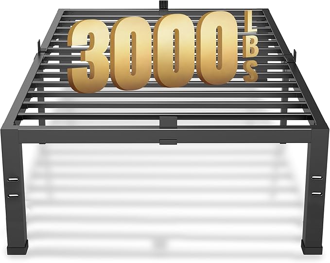 MAF 18 Inch Twin Size Bed Frames No Box Spring Needed Heavy Duty Metal Platform Bed Frame Steel Slat Support Easy Assembly Noise Free Black Bed Frame Twin