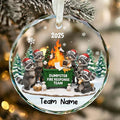 NAZENTI Personalized Funny Raccoon Fire Response Ornament, Custom Burning Dumpster Holiday Decoration, Coworker Christmas Glass Hanging Gift