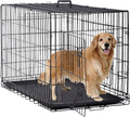 BestPet | Dog Crate | 48" | Black | Foldable Metal Kennel with Double Doors, Secure Slide-Bolt Latches, Leakproof Tray | Portable Dog Cage for Large Breeds | for Travel, Indoor & Outdoor Use