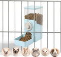 Auto Gravity Food Dispenser for Cage Hanging, 41OZ Capacity Hanging Automatic Pet Cage Feeder, Food Bowl for Cats Dogs Rabbit Ferret Chinchilla Bird Hedgehog Guinea Pig (Light Blue)