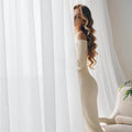 NICETOWN Non-See-Through White Privacy Sheer Curtains 102 inches Long 2 Panels, 52" Wide Grommet Window Curtains Drapes for Living Room Bedroom- Home Decoration Light Filtering Elegant Window Drapes