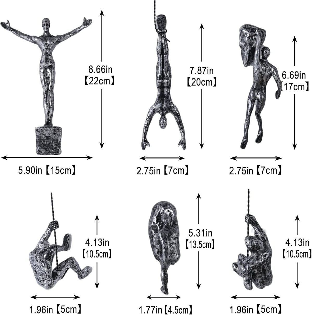 Set of 6 Climbing Men Wall Art Decor Sculpture,Nordic Modern Simplicity Decorative Wall Art, Climbing Man Sculptures,Home & Office Climber Gifts